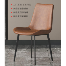 极简意式轻奢皮质餐椅简约现代家用北欧风格餐厅网红餐桌椅子